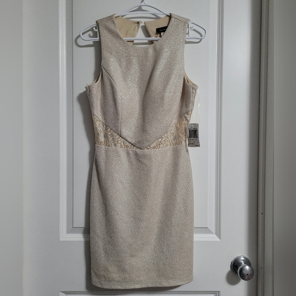 NWT Occasion backless dress size XS Taupe color